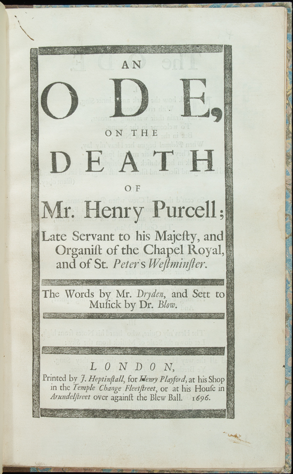 title page Dryden Ode