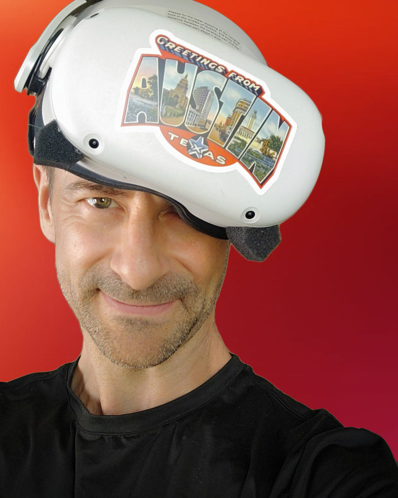 Stephen Butchko with a VR headset.