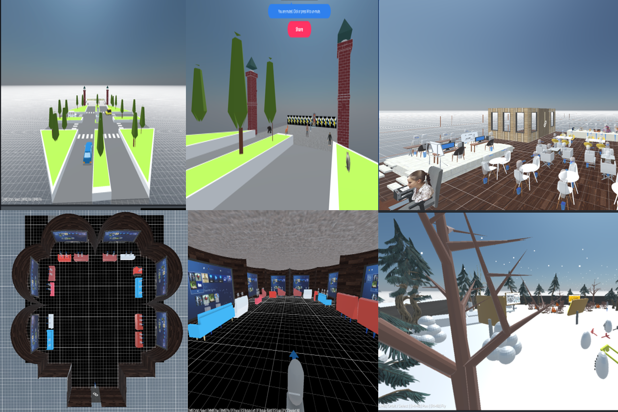Different Mozilla Hubs scene compiled.