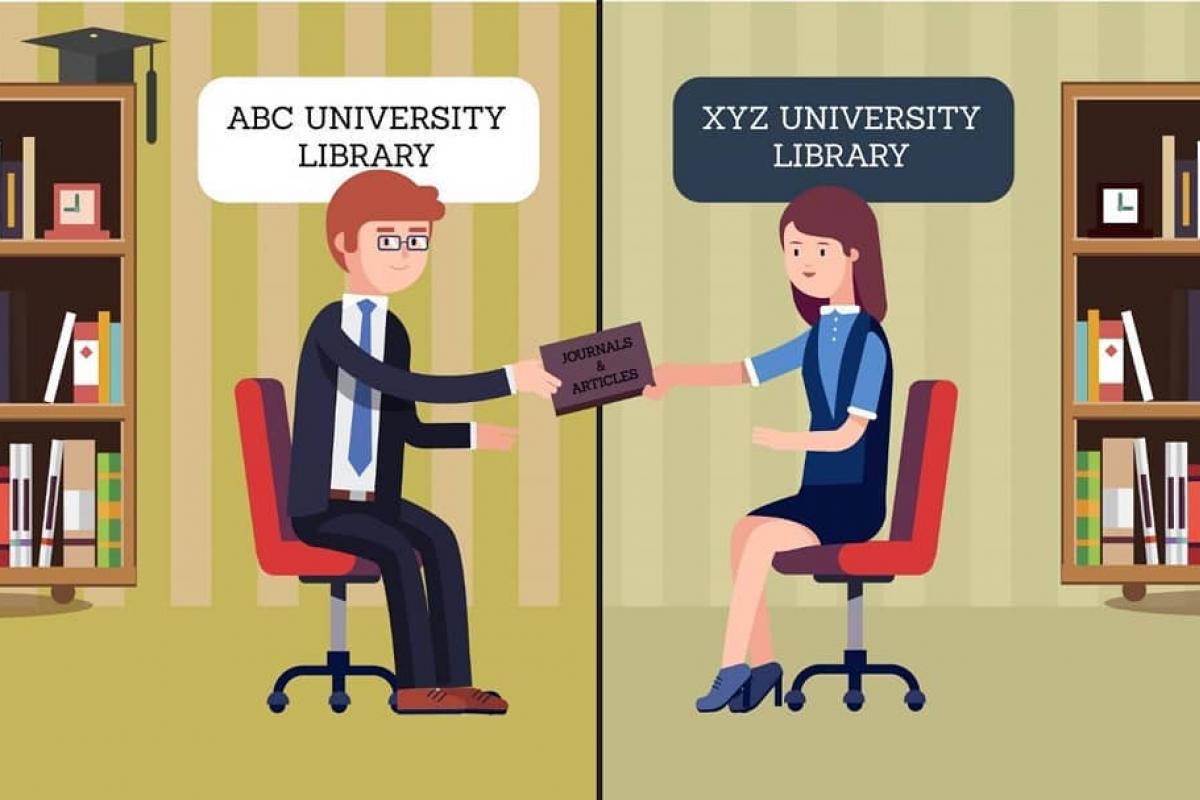 Illustration of how interlibrary loan works