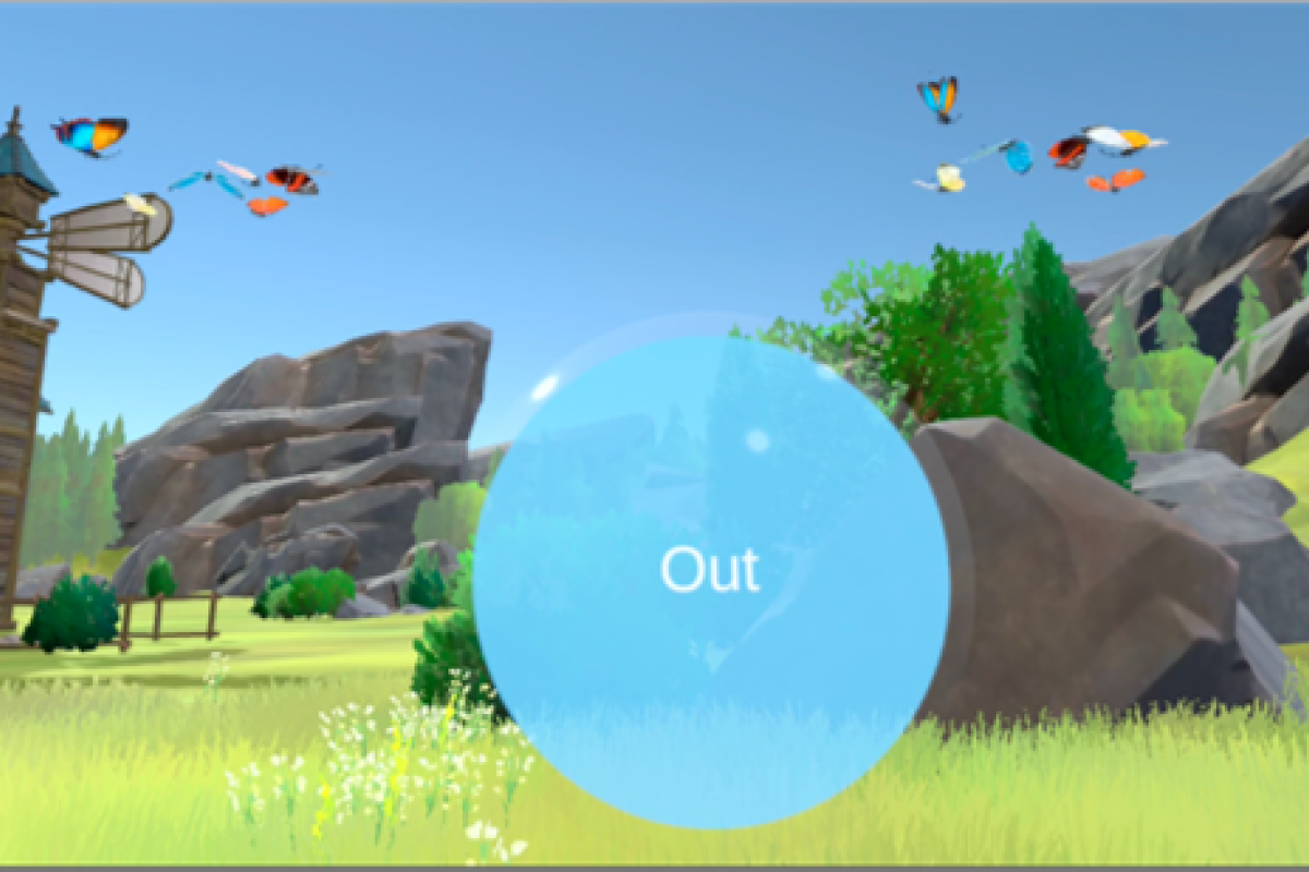 user interface with butterflies and bubble breathing