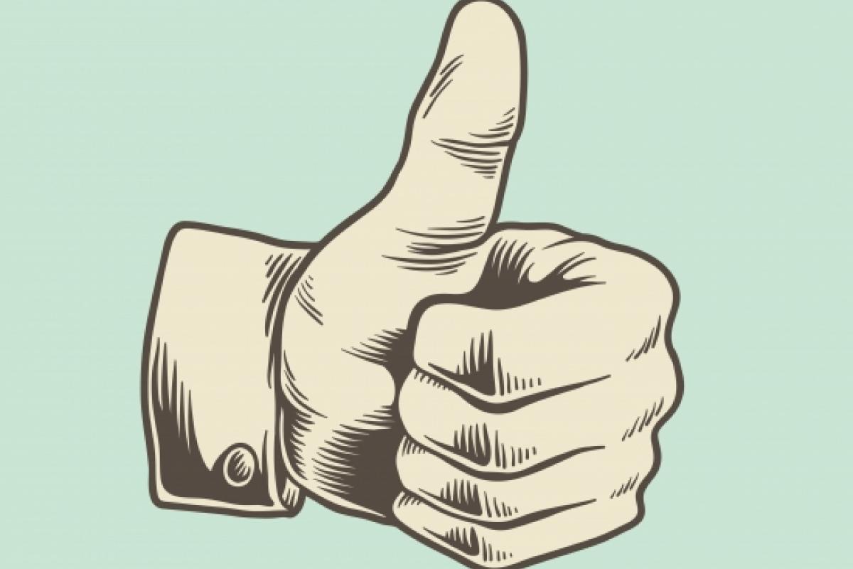 Illustration of hand with thumbs up