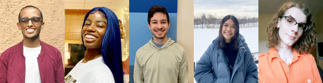 Photos of the five winners of the 2021 Research Initiative Award