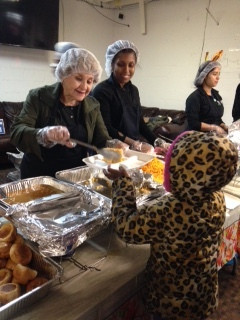 Congresswoman Louise Slaughter serving food 