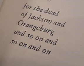 Clifton's dedication to the victims of the Jackson and Orangeburg massacres, in "Good News About the Earth"