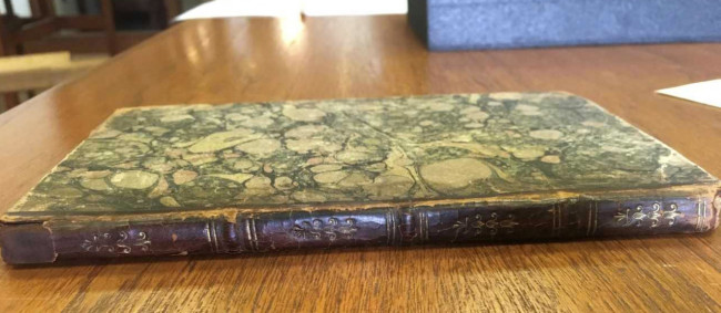 Book laying on table