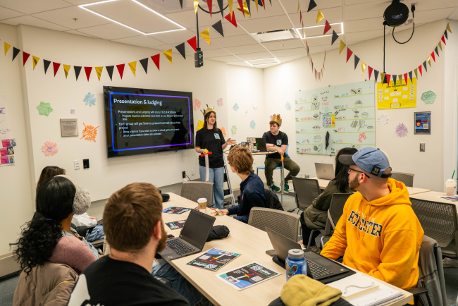 Karp Library Fellows Liz and Miles kick off the game jam