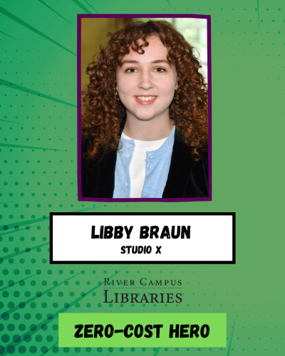 Libby Braun '25, undergraduate student creating OER for Studio X