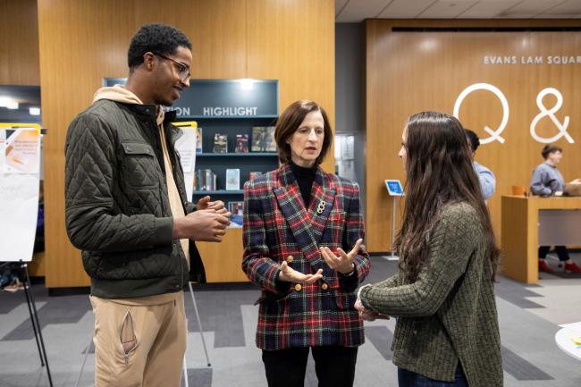 Mary Ann Mavrinac and students from the Student Advisory Board