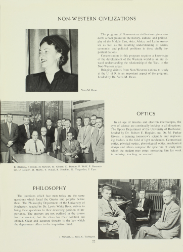 Picture of the Philosophy Department including Lewis White Beck from Interpres 1962.