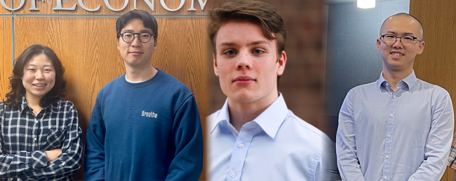 Photo of Spring 2023 Grant Recipients Woosuk Choi, So Yong Kim, Alexander Martin, and Steven Oufan Hai
