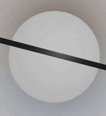 bucket test VR image that shows a black line rotation over a circle. 