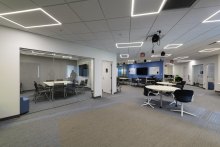 in studio x shows salon and outside of innovation suite.