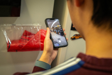 Recording of the lab using a phone to control the camera. 