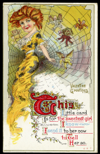 woman catching men in a spider web