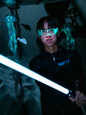Rain with Light up Saber